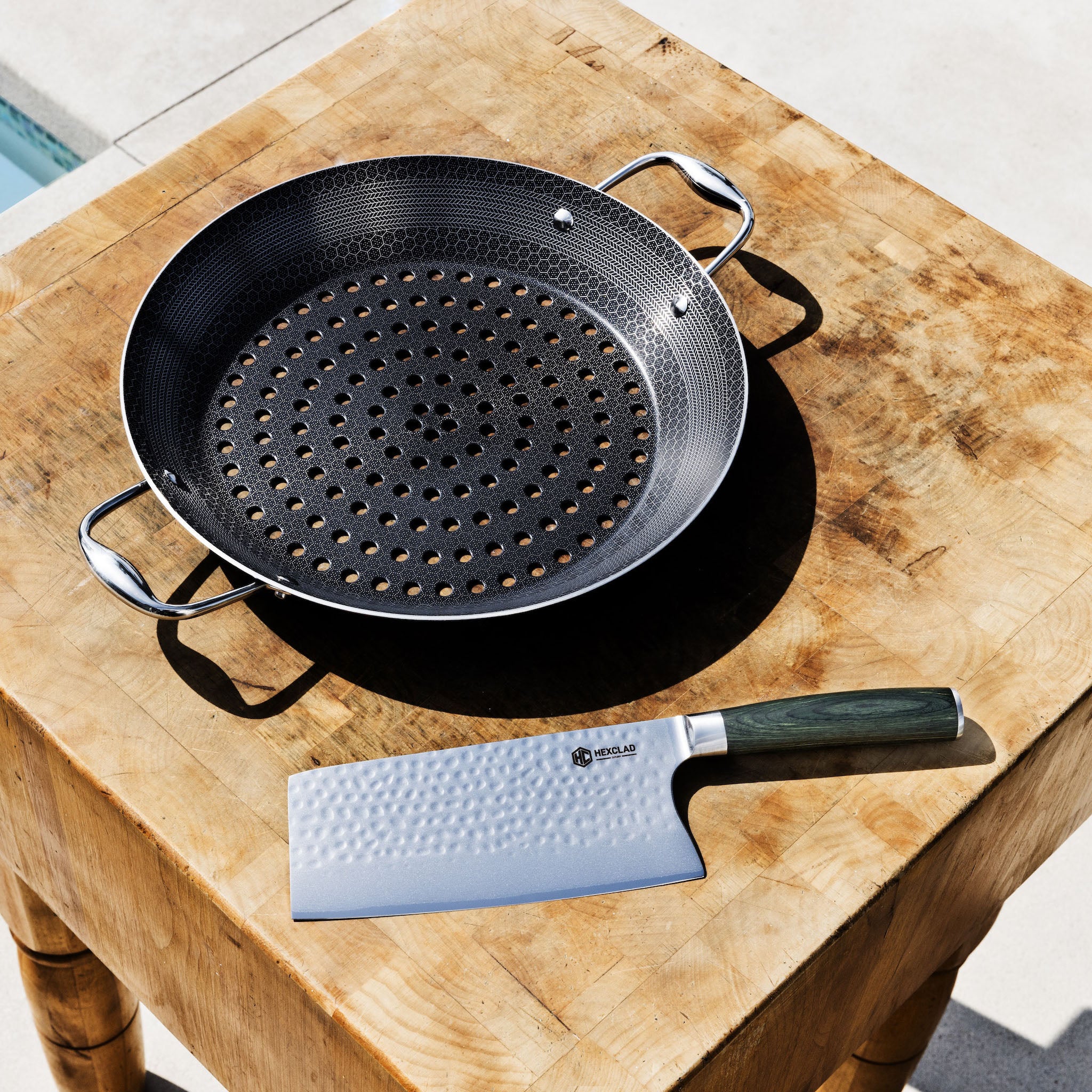 HexClad BBQ Grill Pan + Meat Cleaver Bundle - Image 2