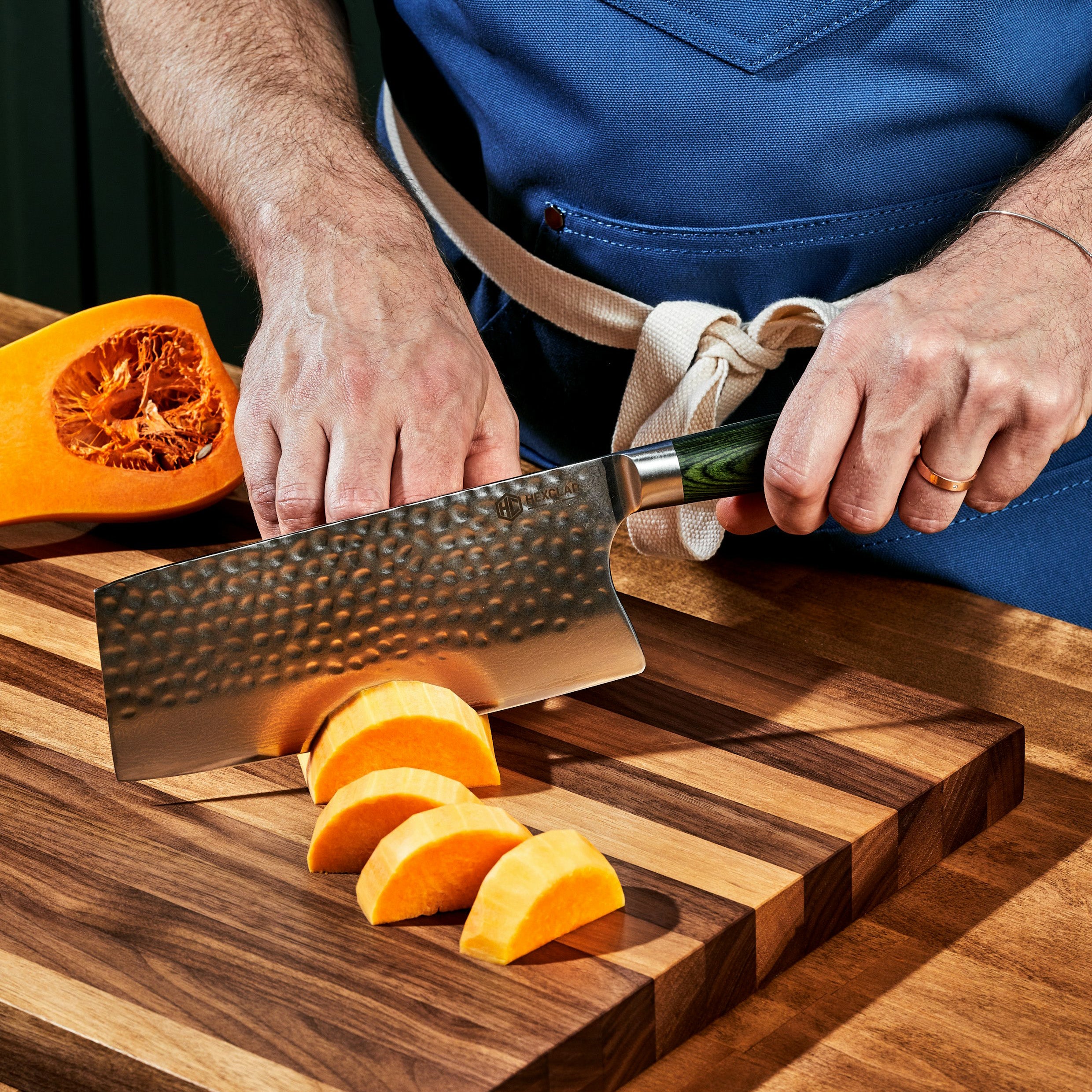 Damascus Steel Cleaver, 7" - Image 5