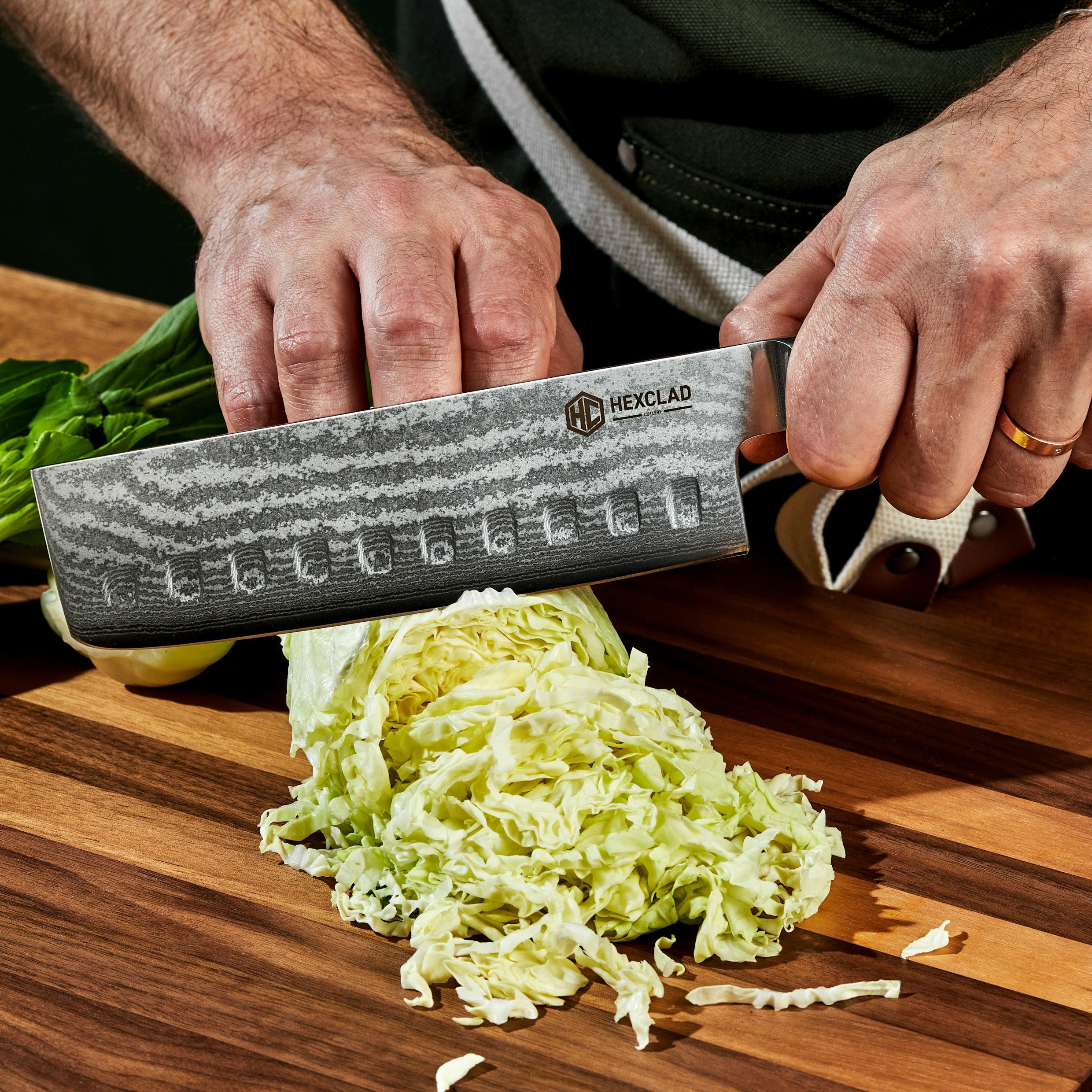 Damascus Steel Nakiri Knife, 6.5" - Image 4