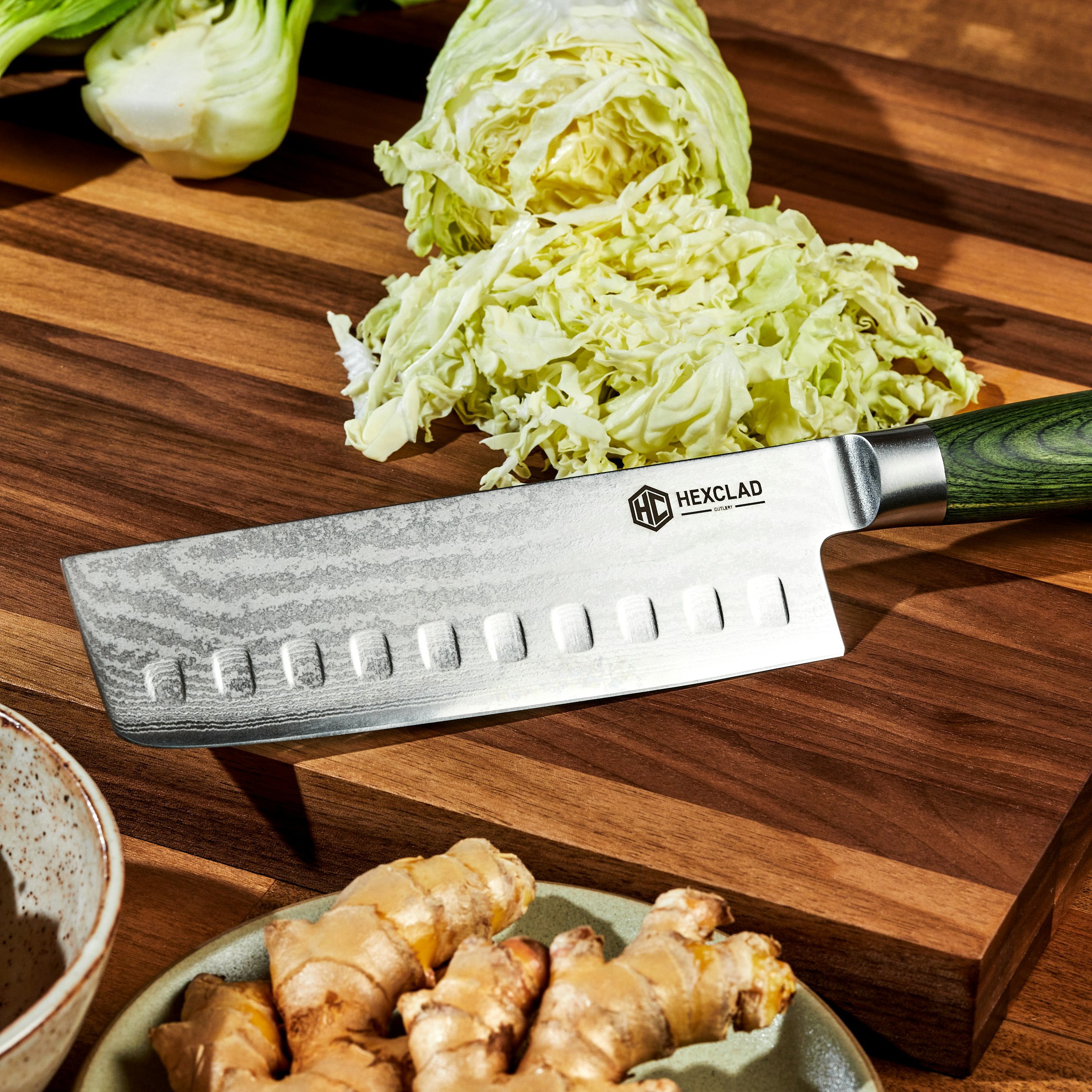 Damascus Steel Nakiri Knife, 6.5" - Image 6