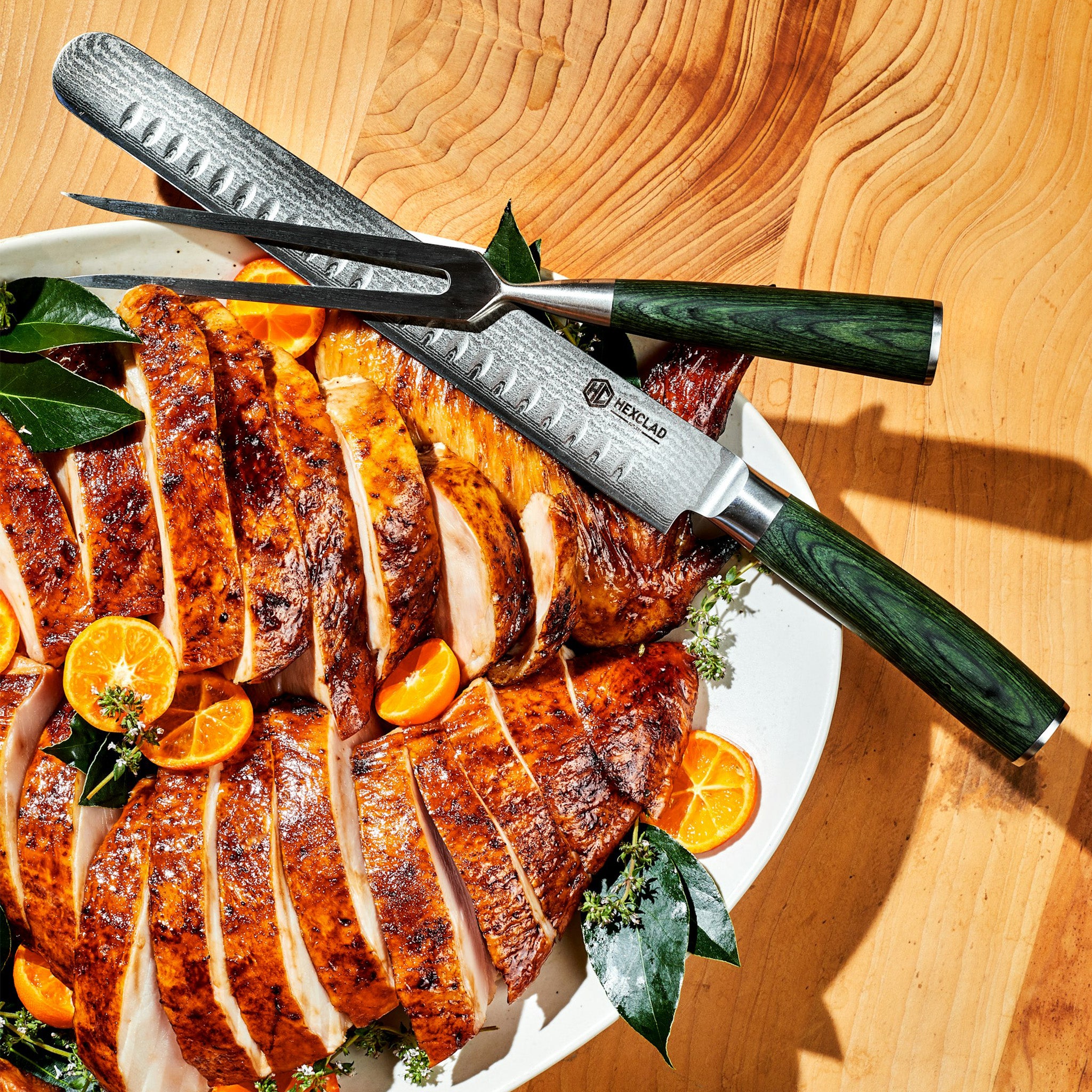 Damascus Steel Carving Set, 2-pc - Image 4