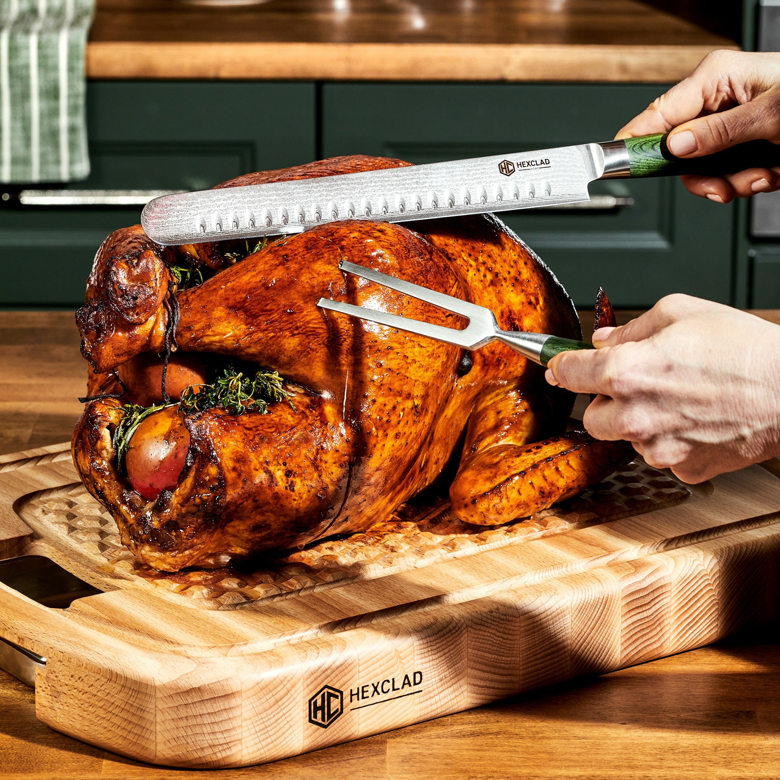 Damascus Steel Carving Set, 2-pc - Image 2