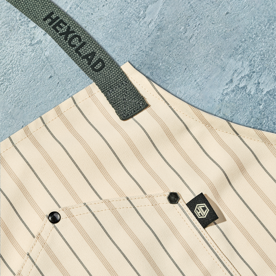 Eco Modern Apron (Pinstripe, Cream) - Image 5